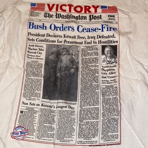 Vintage T shirt SINGLE STITCH 90s  "WASHINGTON POST PROPAGANDA" Rare‎